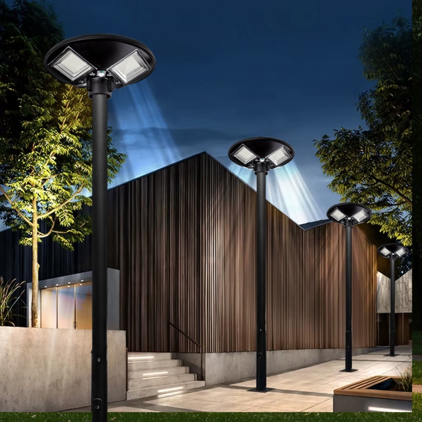 LED Dimmable ηλιακό φωτιστικό δρόμου με αισθητήρα LED/15W/6V 11000 mAh 6500K IP65 μαύρο + τηλεχειριστήριο