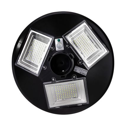 LED Dimmable ηλιακό φωτιστικό δρόμου με αισθητήρα LED/15W/6V 11000 mAh 6500K IP65 μαύρο + τηλεχειριστήριο