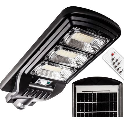 LED Dimmable ηλιακό φωτιστικό δρόμου με αισθητήρα LED/180W/6V 11000 mAh 6500K IP65 μαύρο + τηλεχειριστήριο