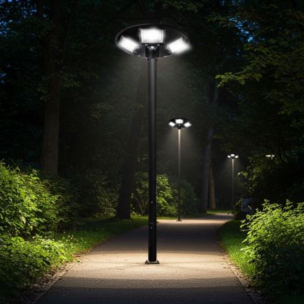 LED Dimmable ηλιακό φωτιστικό δρόμου με αισθητήρα LED/22W/6V 18000 mAh 6500K IP65 μαύρο + τηλεχειριστήριο