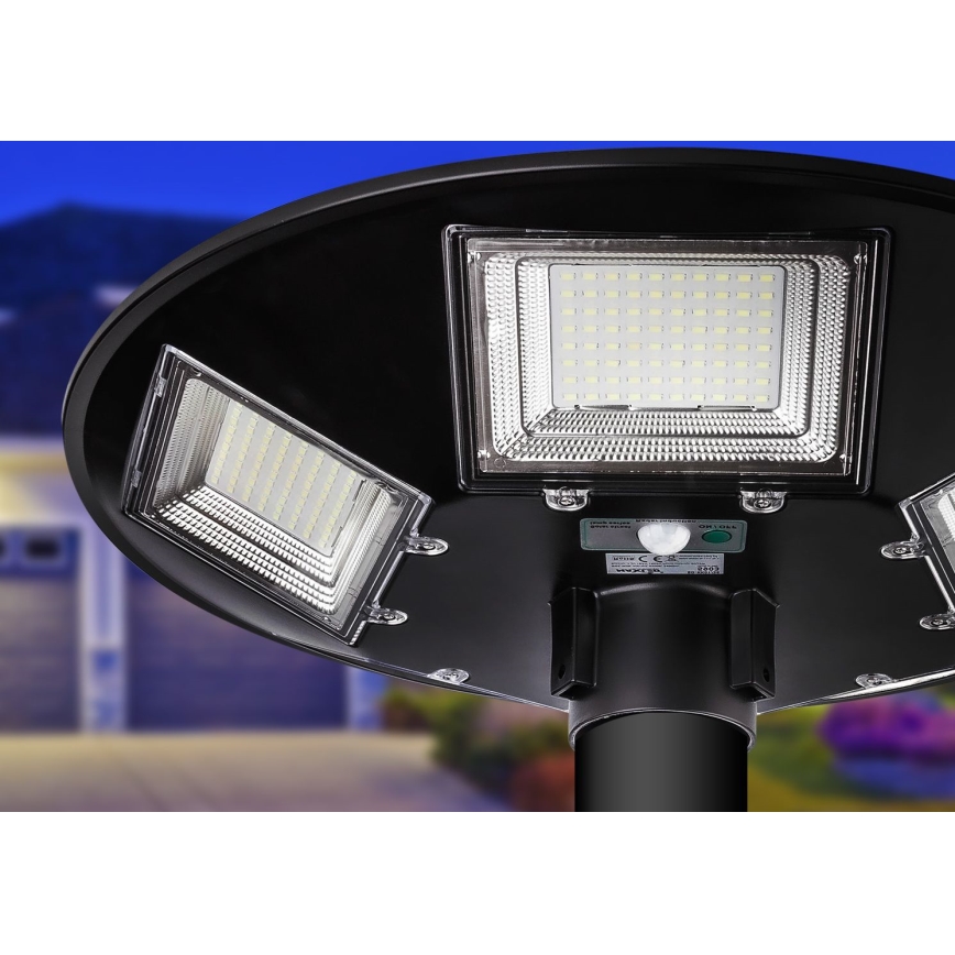 LED Dimmable ηλιακό φωτιστικό δρόμου με αισθητήρα LED/22W/6V 18000 mAh 6500K IP65 μαύρο + τηλεχειριστήριο