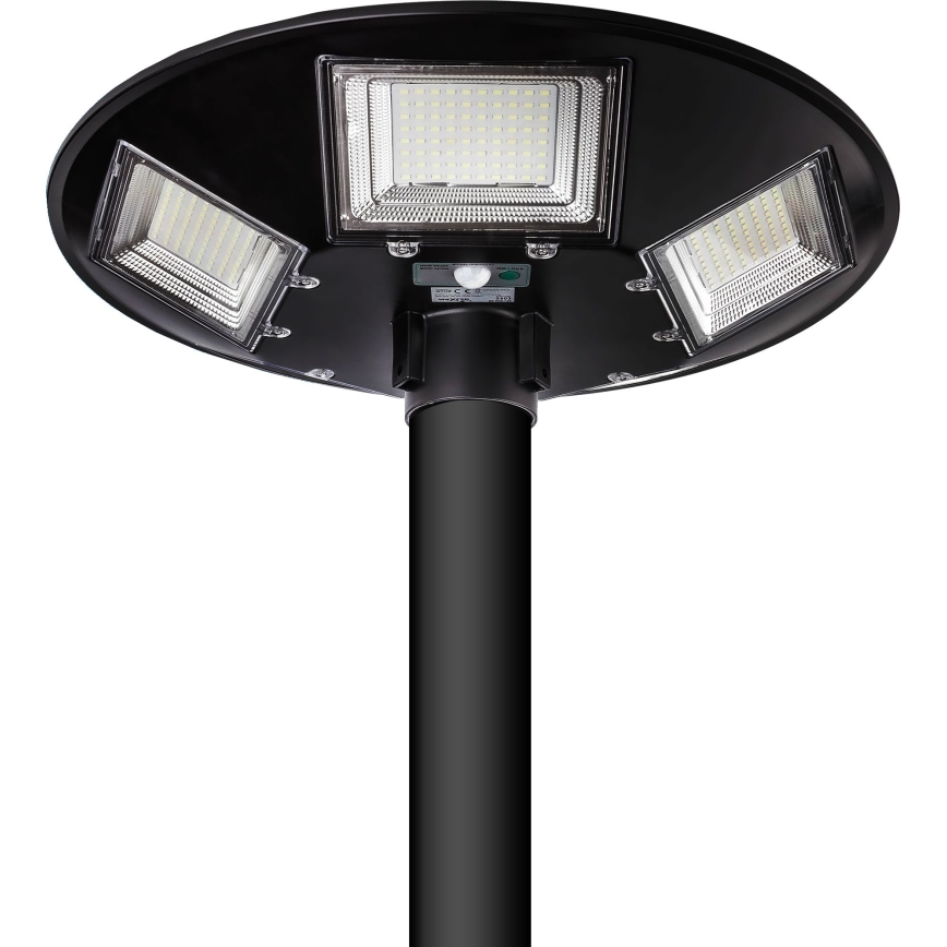 LED Dimmable ηλιακό φωτιστικό δρόμου με αισθητήρα LED/22W/6V 18000 mAh 6500K IP65 μαύρο + τηλεχειριστήριο