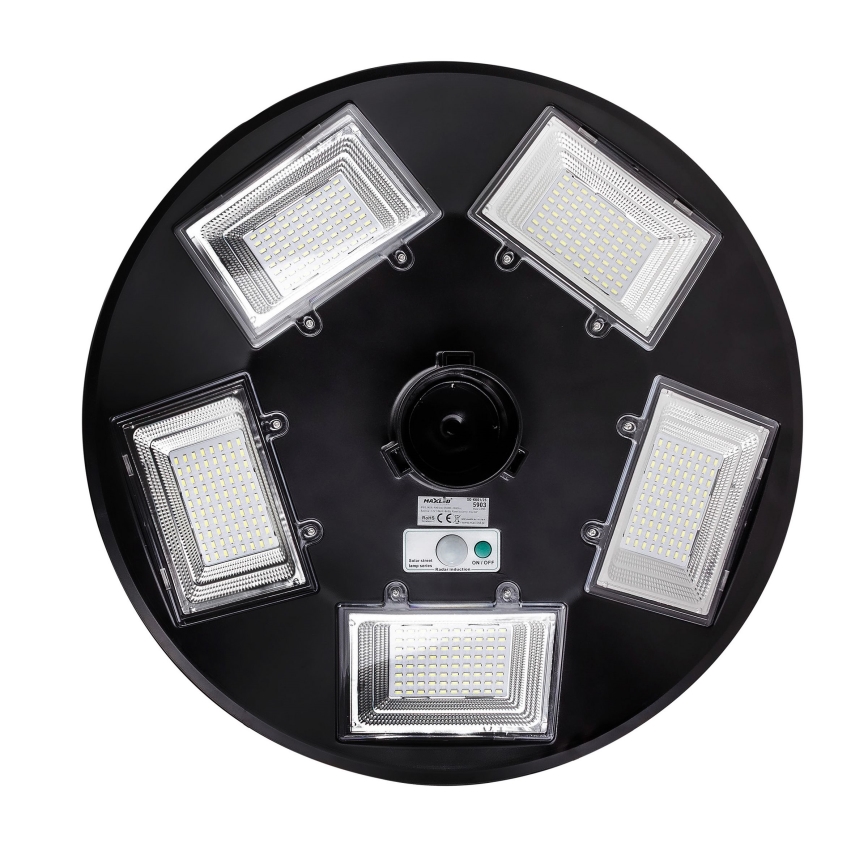 LED Dimmable ηλιακό φωτιστικό δρόμου με αισθητήρα LED/22W/6V 18000 mAh 6500K IP65 μαύρο + τηλεχειριστήριο
