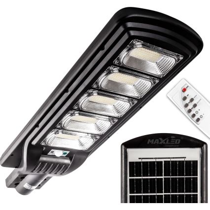 LED Dimmable ηλιακό φωτιστικό δρόμου με αισθητήρα LED/300W/6V 16500 mAh 6500K IP65 μαύρο + τηλεχειριστήριο