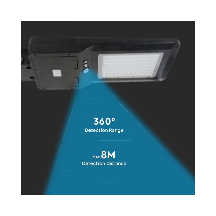 LED Ηλιακό φωτιστικό κήπου με αισθητήρα LED/40W/9,6V IP65 6000K 12000 mAh + τηλεχειριστήριο