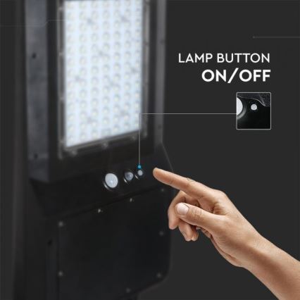 LED Ηλιακό φωτιστικό κήπου με αισθητήρα LED/40W/9,6V IP65 6000K 12000 mAh + τηλεχειριστήριο