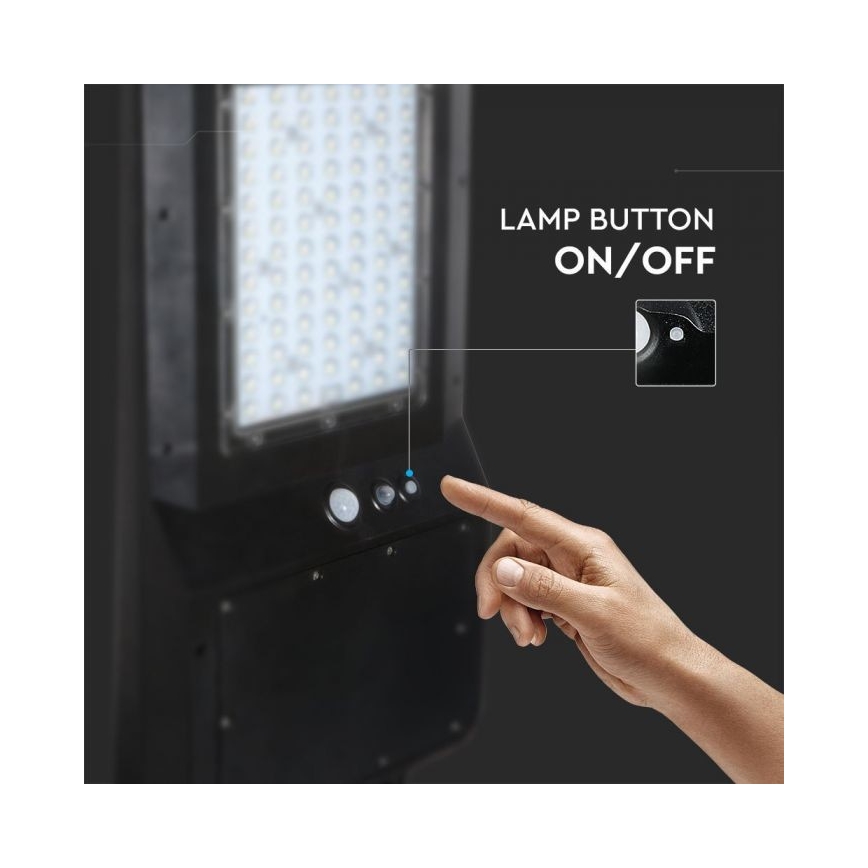 LED Ηλιακό φωτιστικό κήπου με αισθητήρα LED/40W/9,6V IP65 6000K 12000 mAh + τηλεχειριστήριο