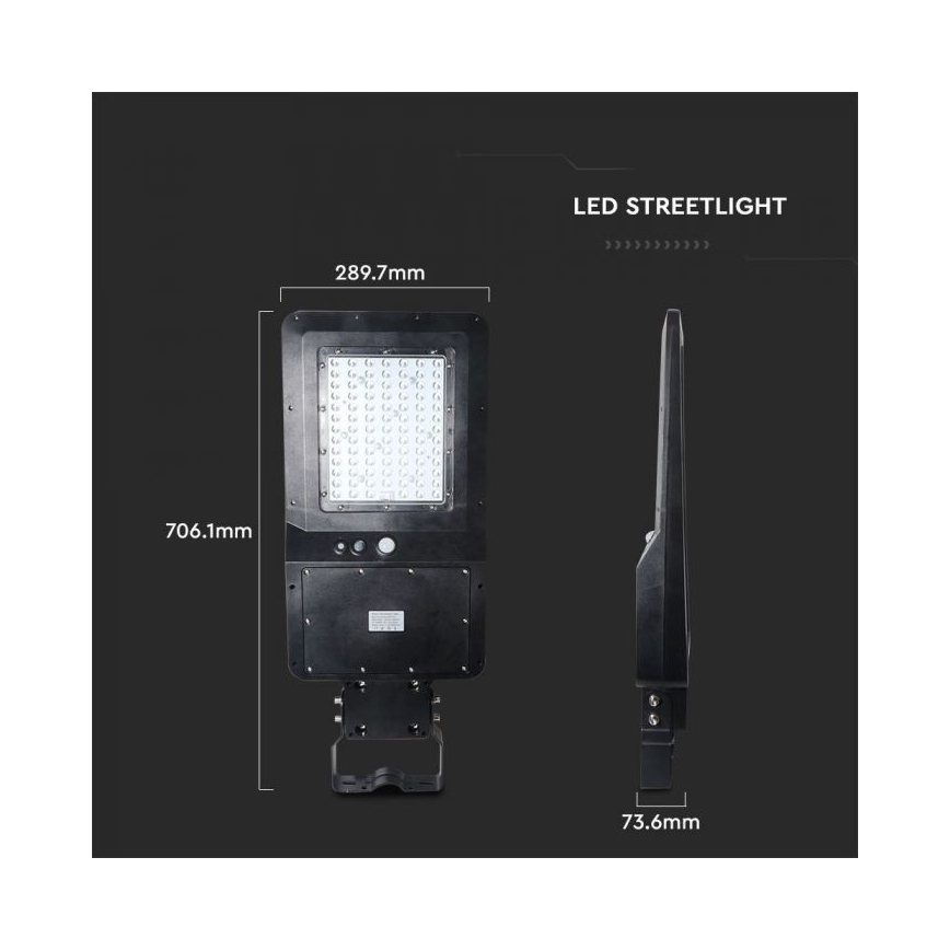 LED Ηλιακό φωτιστικό κήπου με αισθητήρα LED/40W/9,6V IP65 6000K 12000 mAh + τηλεχειριστήριο