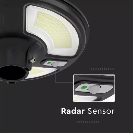 LED Ηλιακό φωτιστικό κήπου με αισθητήρα LED/7,5W/3,2V IP65 4000K 15000 mAh + τηλεχειριστήριο