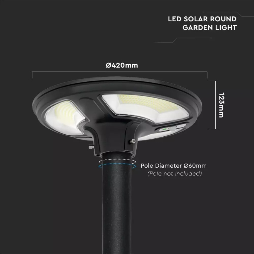 LED Ηλιακό φωτιστικό κήπου με αισθητήρα LED/7,5W/3,2V IP65 4000K 15000 mAh + τηλεχειριστήριο