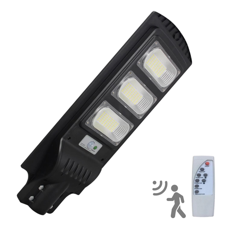 LED Ηλιακό φωτιστικό κήπου με αισθητήρα STREET LED/10W/3,2V IP65 + τηλεχειριστήριο