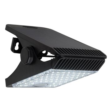 LED Ηλιακό φωτιστικό με αισθητήρα κίνησης και σούρουπου CLIPS LED/4W/1200 mAh 3,7V IP44 μαύρο