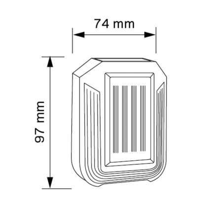 LED Ηλιακό Επιτοίχιο Φωτιστικό LUCE LED/1,2V 400 mAh IP44