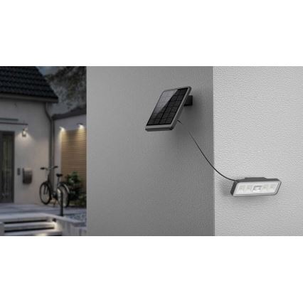 LED Ηλιακός Εξωτερικού χώρου προβολέας με αισθητήρα LED/8W/3,7V 2000 mAh IP54 μαύρο
