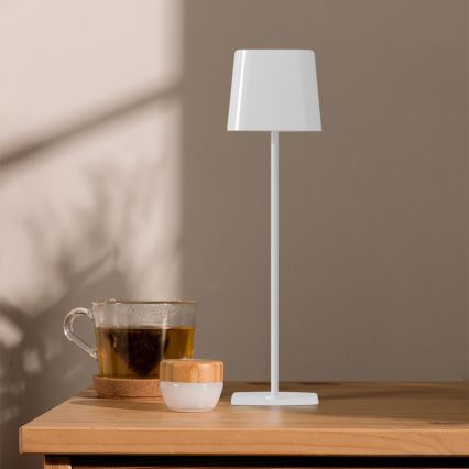 LED Ηλιακό ρυθμιζόμενο μαγνητικό επιτραπέζιο φωτιστικό με αφής, επαναφορτιζόμενο LED/5W/5V 3000-6000K 3600 mAh IP65 λευκό