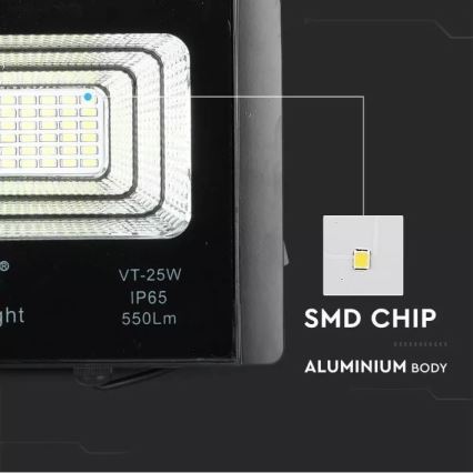 LED Ηλιακός προβολέας Dimmable LED/12W/3,2V 6000K IP65 5000 mAh + τηλεχειριστήριο