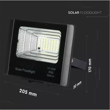 LED Ηλιακός προβολέας Dimmable LED/12W/3,2V 6000K IP65 5000 mAh + τηλεχειριστήριο