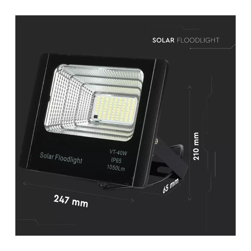 LED Ηλιακός προβολέας Dimmable LED/16W/3,2V 4000K IP65 10000 mAh + τηλεχειριστήριο