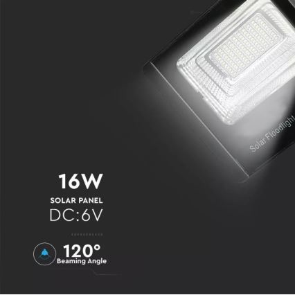 LED Ηλιακός προβολέας Dimmable LED/16W/3,2V 4000K IP65 10000 mAh + τηλεχειριστήριο