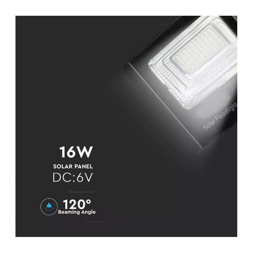 LED Ηλιακός προβολέας Dimmable LED/16W/3,2V 4000K IP65 10000 mAh + τηλεχειριστήριο