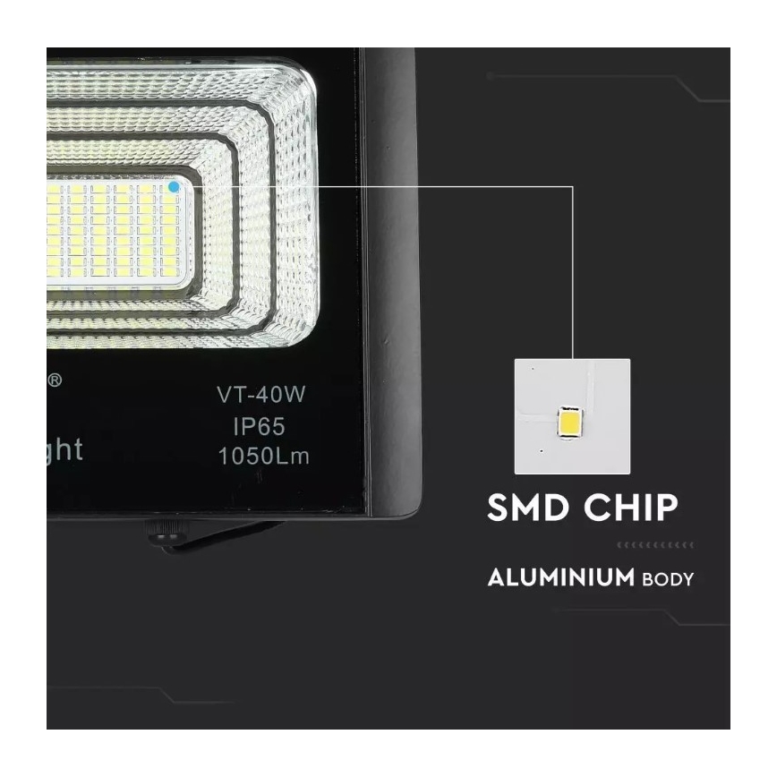 LED Ηλιακός προβολέας Dimmable LED/16W/3,2V 4000K IP65 10000 mAh + τηλεχειριστήριο