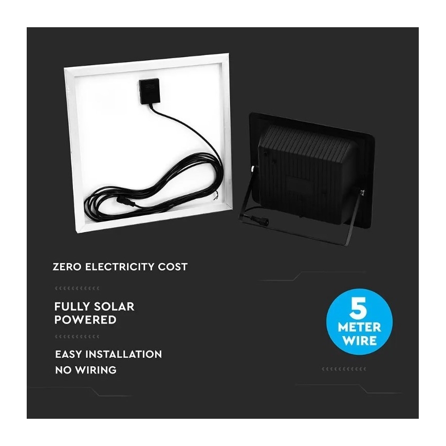 LED Ηλιακός προβολέας Dimmable LED/20W/6,4V 4000K IP65 10000 mAh + τηλεχειριστήριο