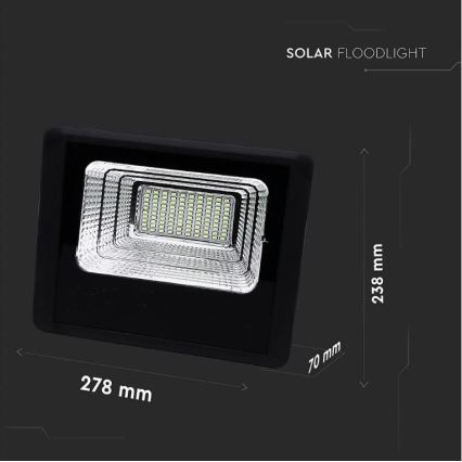 LED Ηλιακός προβολέας Dimmable LED/20W/6,4V 4000K IP65 10000 mAh + τηλεχειριστήριο