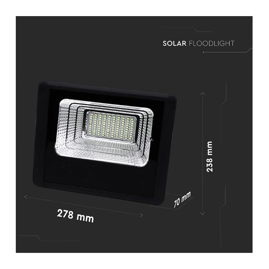 LED Ηλιακός προβολέας Dimmable LED/20W/6,4V 4000K IP65 10000 mAh + τηλεχειριστήριο