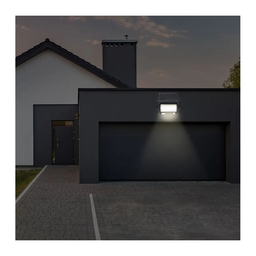 LED Ηλιακός προβολέας Dimmable με αισθητήρα LED/10W/3,7V 4000K IP65 7200 mAh + USB port