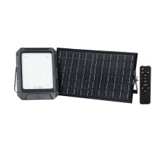 LED Ηλιακός προβολέας LED/15W/3,7V IP65 4000K μαύρο + τηλεχειριστήριο