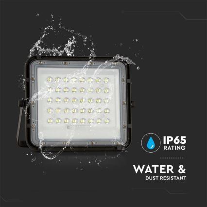 LED ηλιακός προβολέας εξωτερικού χώρου  LED/10W/3,2V IP65 4000K μαύρο + τηλεχειριστήριο