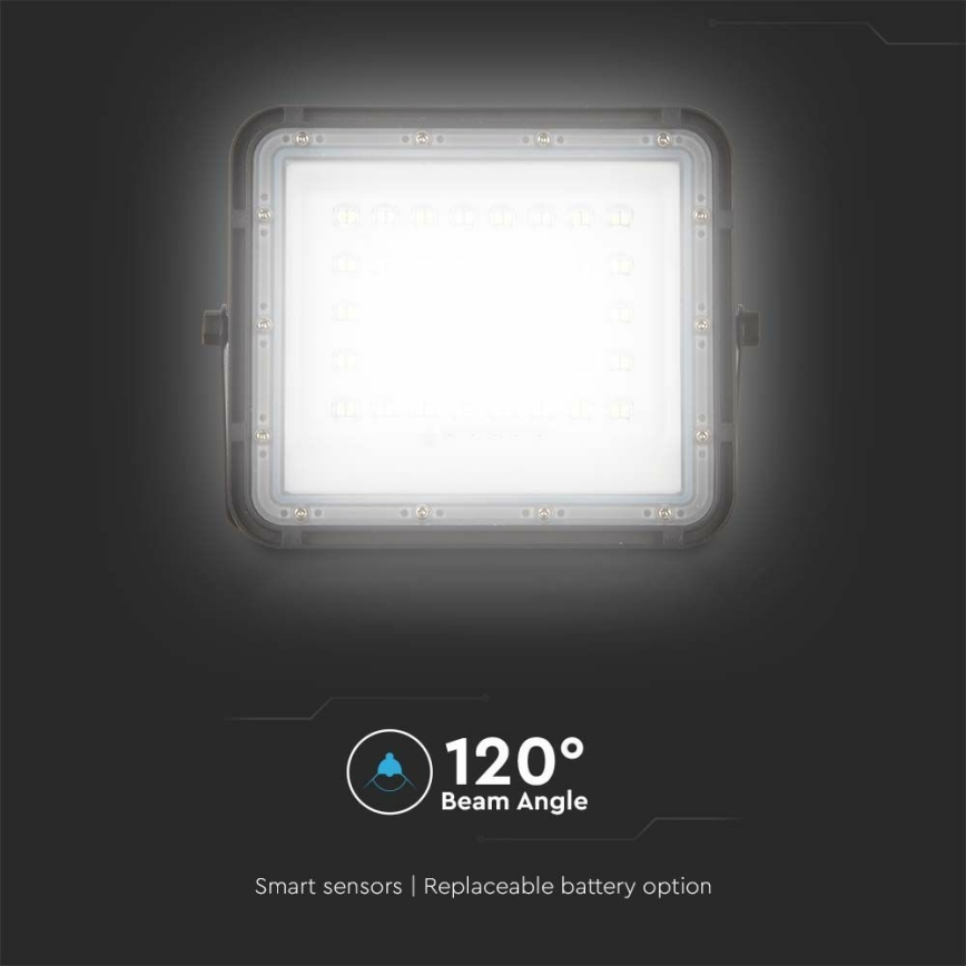 LED ηλιακός προβολέας εξωτερικού χώρου  LED/10W/3,2V IP65 4000K μαύρο + τηλεχειριστήριο