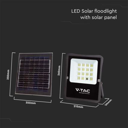 LED Ηλιακός προβολέας εξωτερικού χώρου LED/12W/3,2V 4000K IP65 10000 mAh + τηλεχειριστήριο