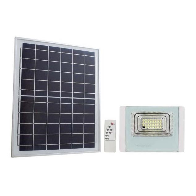 LED Ηλιακός προβολέας εξωτερικού χώρου LED/12W/3,2V IP65 6400K + τηλεχειριστήριο