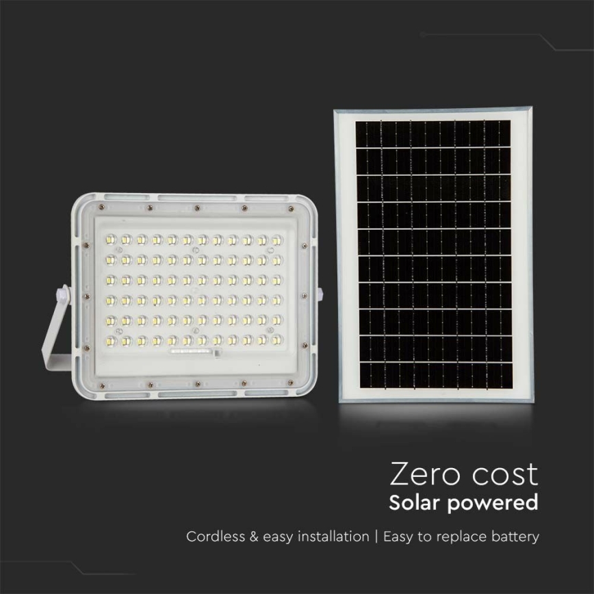 LED Εξωτερικού χώρου dimming ηλιακός προβολέας LED/15W/3,2V IP65 4000K 12000 mAh λευκό + τηλεχειριστήριο