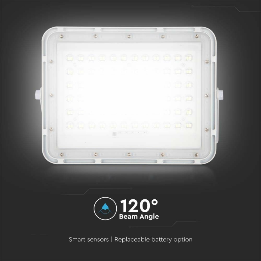 LED Εξωτερικού χώρου dimming ηλιακός προβολέας LED/15W/3,2V IP65 4000K 12000 mAh λευκό + τηλεχειριστήριο