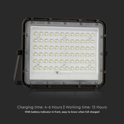 LED Εξωτερικού χώρου dimming ηλιακό προβολέας LED/15W/3,2V IP65 6400K 12000 mAh μαύρο + τηλεχειριστήριο