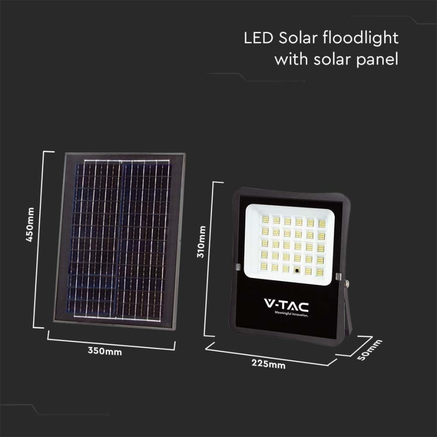 LED Ηλιακός προβολέας εξωτερικού χώρου LED/20W/3,2V 6400K IP65 15000 mAh + τηλεχειριστήριο