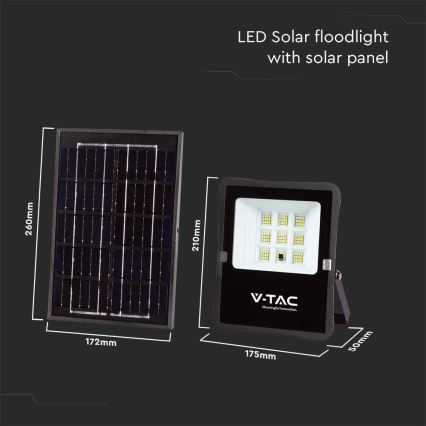 LED Ηλιακός προβολέας εξωτερικού χώρου LED/6W/3,2V 4000K IP65 5000 mAh + τηλεχειριστήριο