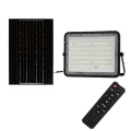 LED ηλιακός προβολέας εξωτερικού χώρου ντιμαριζόμενος LED/15W/3,2V IP65 6400K μαύρο + τηλεχειριστήριο
