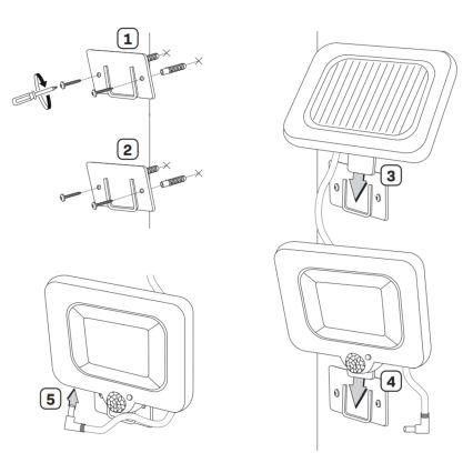 LED Ηλιακός προβολέας με αισθητήρα DUO LED/1W/3,7V 1200 mAh IP44