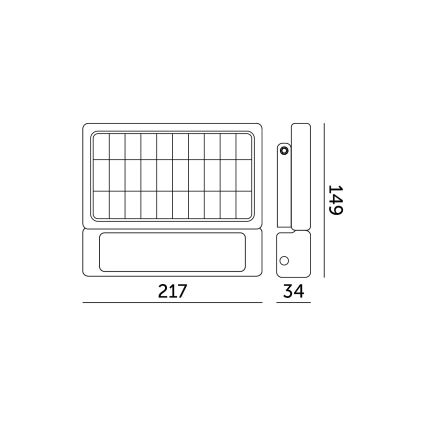 LED ηλιακός προβολέας με αισθητήρα LED/5W/3,7V 4000K IP65 3000 mAh