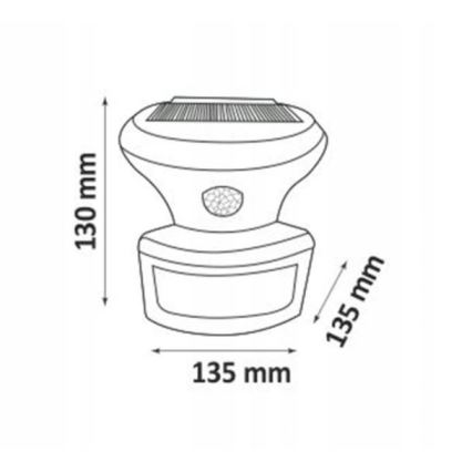 LED Ηλιακός προβολέας με αισθητήρα PIR LED/5W IP44