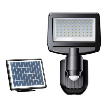 LED Ηλιακός προβολέας με αισθητήρα TOMI LED/10W/7,4V 1800 mAh IP44 μαύρο