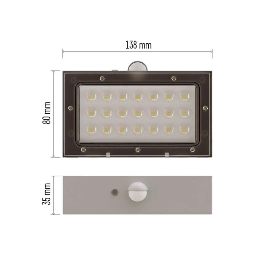 LED Ηλιακός προβολέας με αισθητήρα κίνησης LED/3,7V 1200mAh 4000K IP65 λευκό