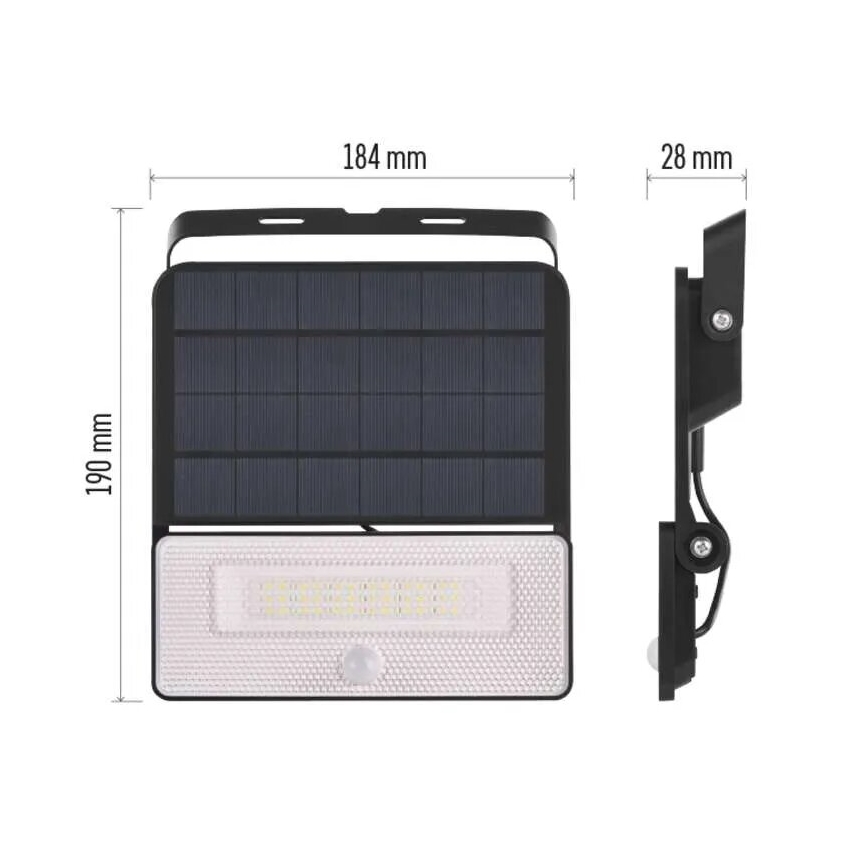 LED Ηλιακός προβολέας με αισθητήρα κίνησης LED/3,7V 3600mAh 4000K IP54