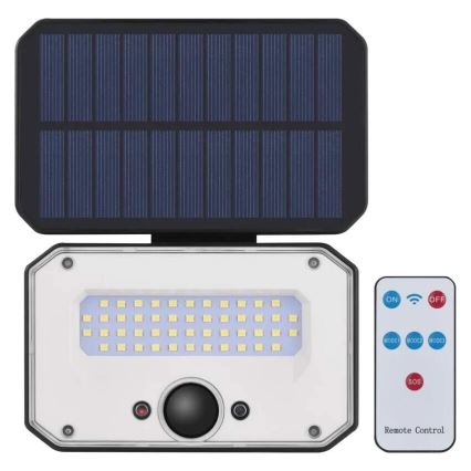 LED Ηλιακόςπροβολέας με αισθητήρα κίνησης SPILO LED/3,7V 3600mAh 4000K IP54 + τηλεχειριστήριο