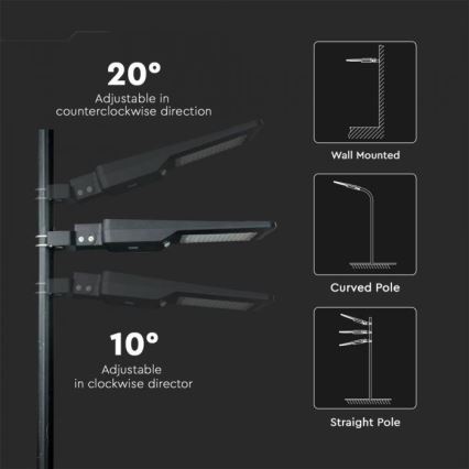 LED Ηλιακός φωτισμός δρόμου με αισθητήρα LED/40W/9,6V IP65 4000K + τηλεχειριστήριο
