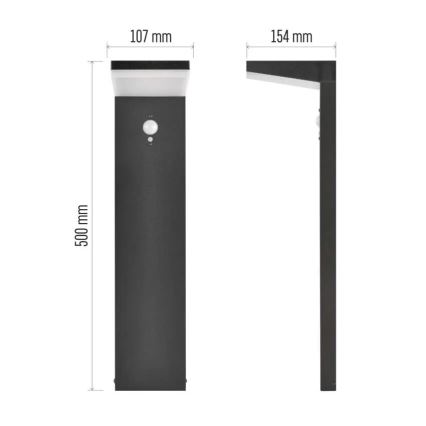 Ηλιακός λαμπτήρας LED με αισθητήρα LED/4,4W/3,7V 2200 mAh IP44