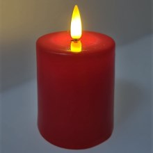 LED Κερί LED/2xAA θερμό λευκό 9 cm κόκκινο